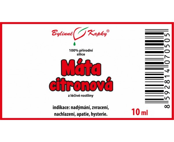 MÄTA CITRONOVÁ 100% prírodná silica 10ml | Bylinné kapky