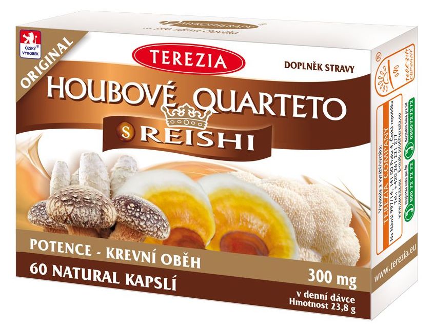 Reishi Hubové quarteto 60 kapsúl | Terézia Company