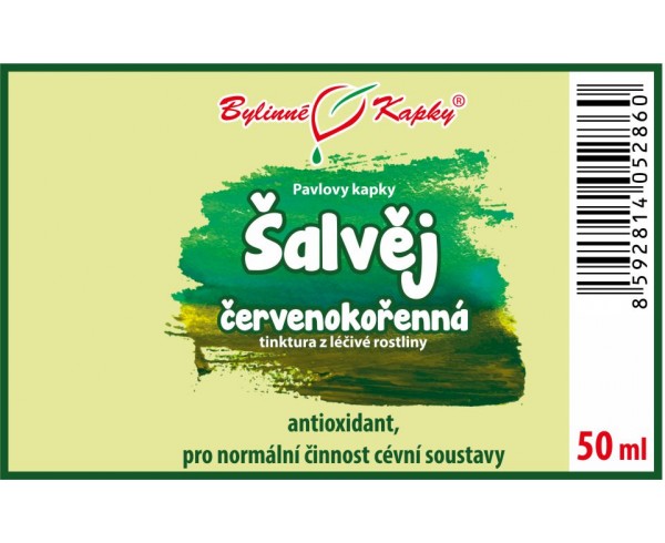 ŠALVIA ČERVENOKORENNÁ kvapky (tinktúra) 50ml | Bylinné kapky