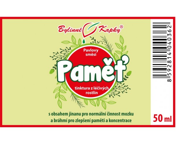 PAMÄŤ kvapky (tinktúra) 50ml | Bylinné kapky