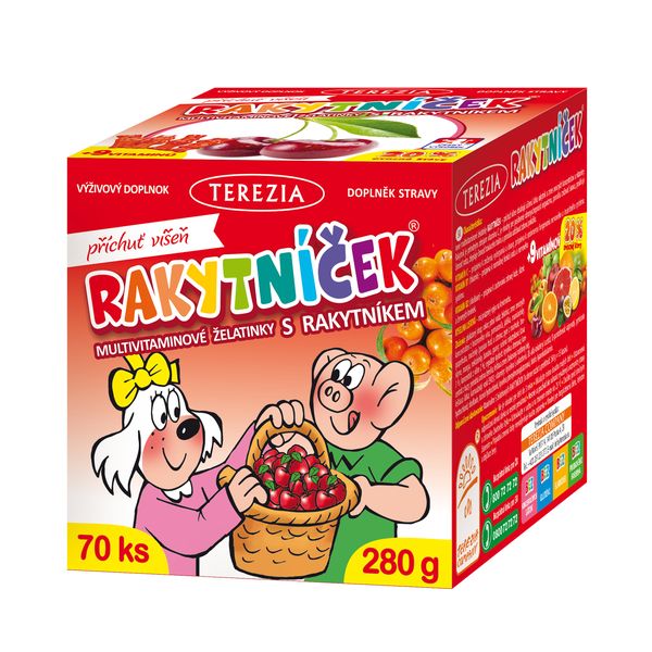Multivitamínové želatinky s rakytníkom - príchuť VIŠEŇ 280g 70ks | Terézia