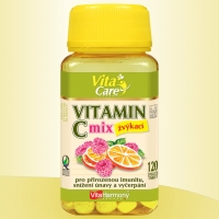 Vitamín C 100 mg MIX, pomaranč a malina - 120 žuv. tbl | VitaHarmony