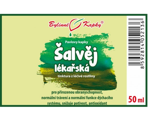 ŠALVIA LEKÁRSKA kvapky 50ml (tinktúra) | Bylinné kapky