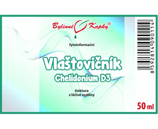 Lastovičník (Chelidonium) kvapky (tinktúra) 50 ml | Bylinné kapky