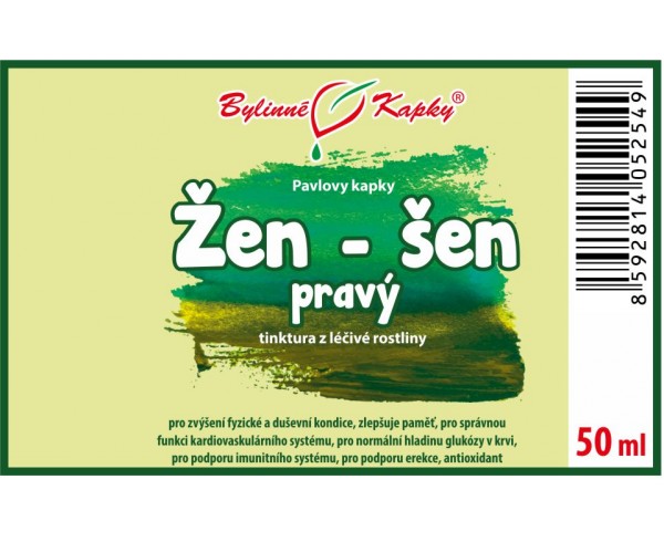 ŽENŠEN PRAVÝ kvapky (tinktúra) 50ml | Bylinné kapky