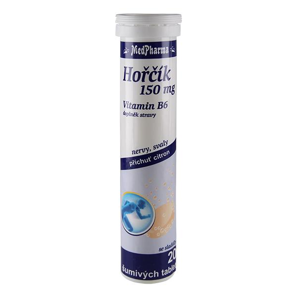 Horčík 150 mg + vitamín B6, 20 šumivých tabliet | Medpharma