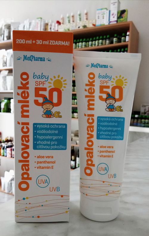 OPAĽOVACIE MLIEKO BABY SPF 50 230ml | MedPharma