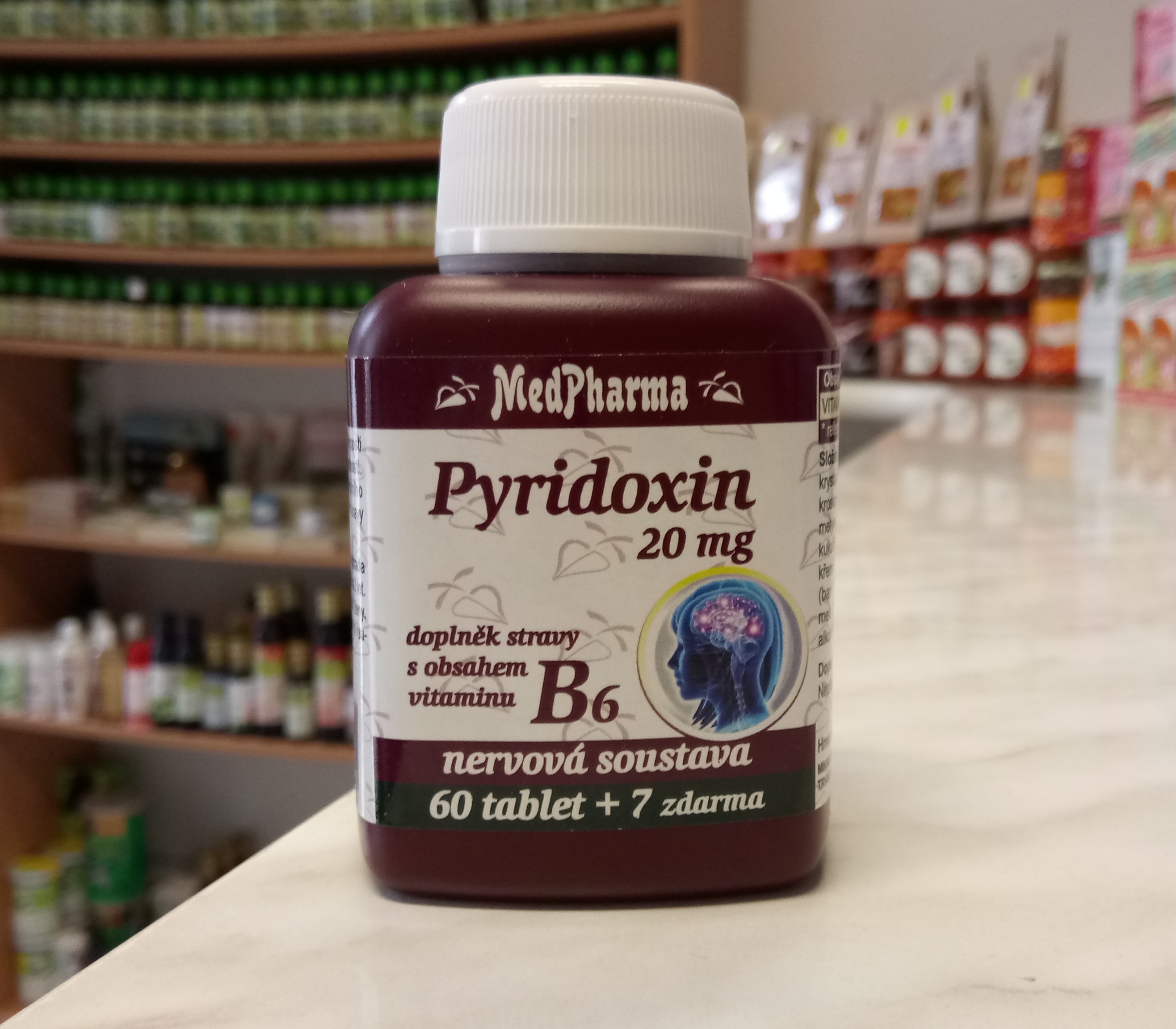 PYRIDOXIN VITAMÍN B6 20 mg 67 tbl | Medpharma