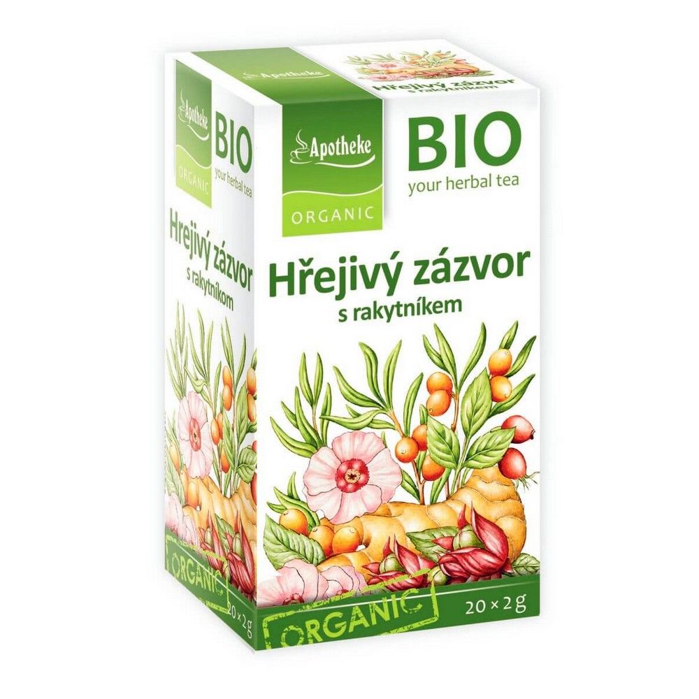 Apotheke BIO Hrejivý zázvor s rakytníkom čaj 20x2g