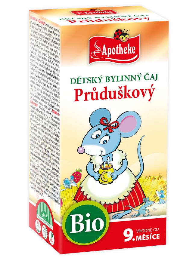 Apotheke Detský čaj bio prieduškový 20x1.5g ns 9M+ myška