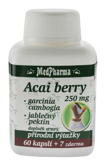 Acai berry 1000mg + garcinia cambogia + jabl. pektín, 67cps. | MedPharma