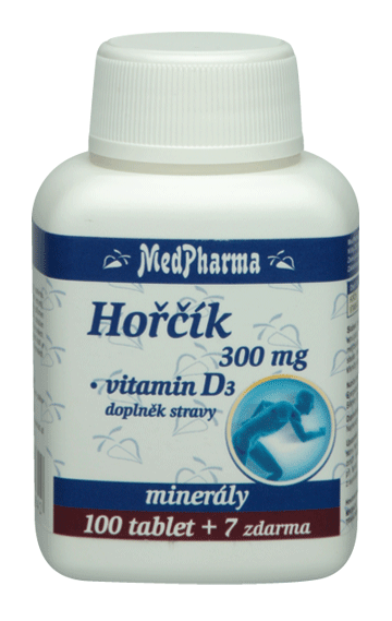 Horčík 300 mg + vitamín D3, 107 tabliet | MEDPHARMA