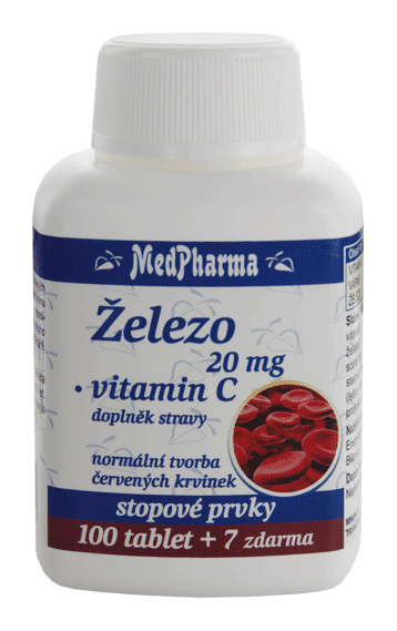 Železo 20 mg + vitamín C, 107 tabliet | MEDPHARMA