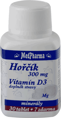 Horčík 300 mg + vitamín D3, 37 tabliet | MEDPHARMA